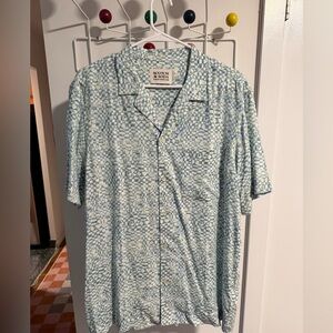 Scotch & Soda Men's Green and Blue Mosaic Shirt